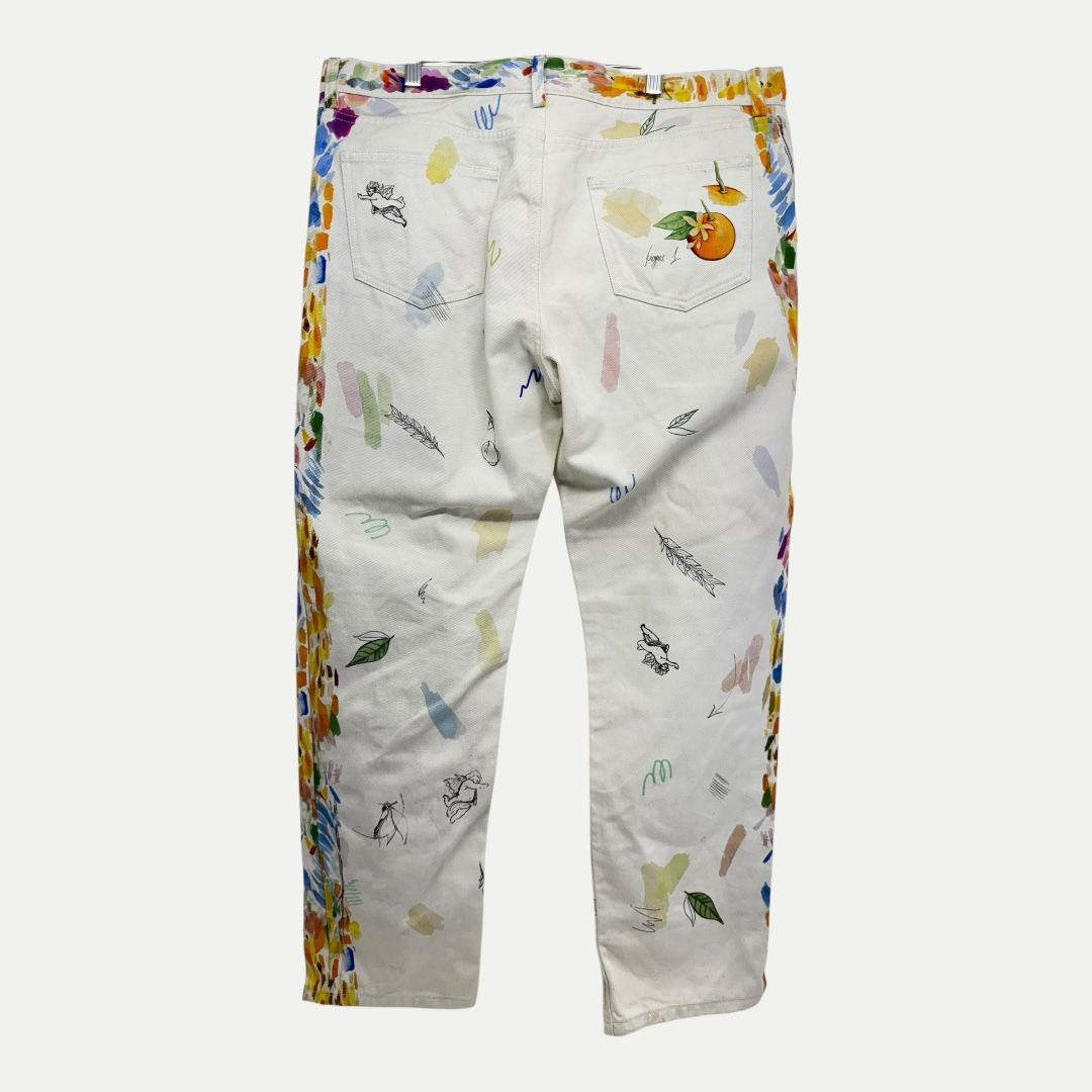 Casablanca Painted White Denim Sz 38