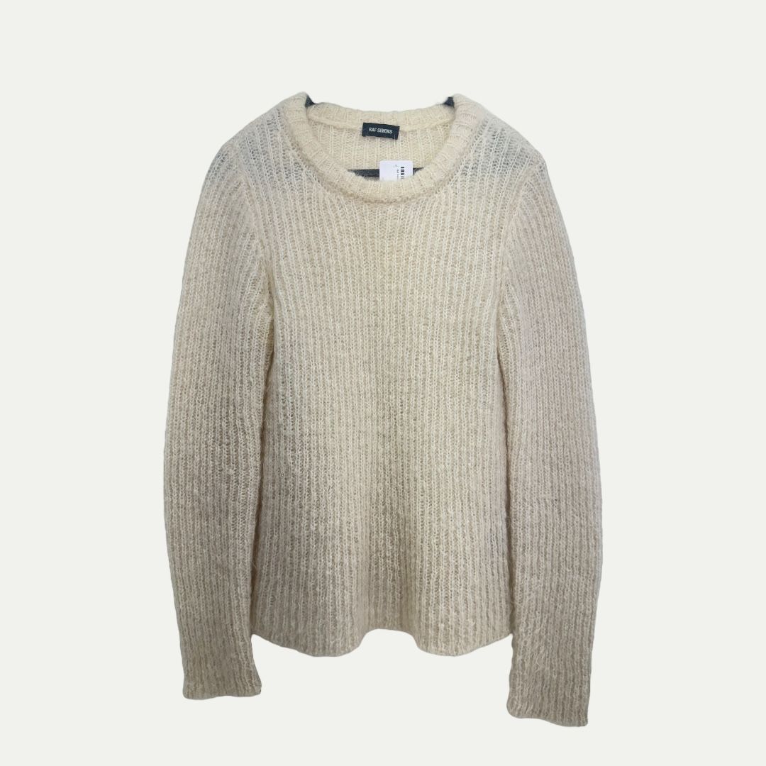 Raf Simons Cream Mohair Knit Sz L(M)