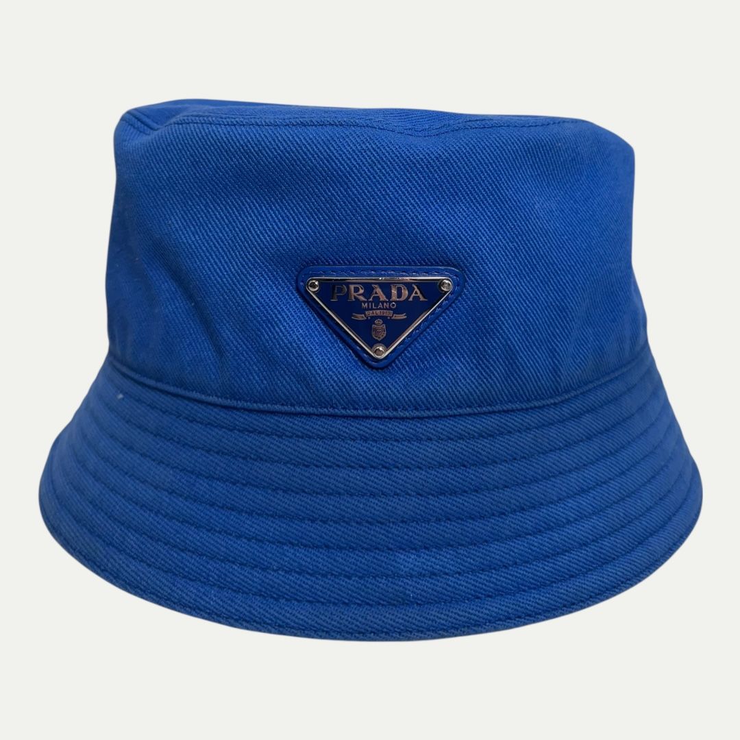 Blue Prada Bucket Hat Sz XL