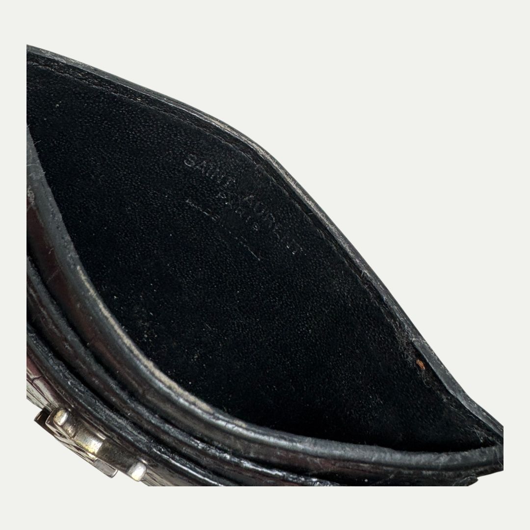 YSL Croc Card Holder