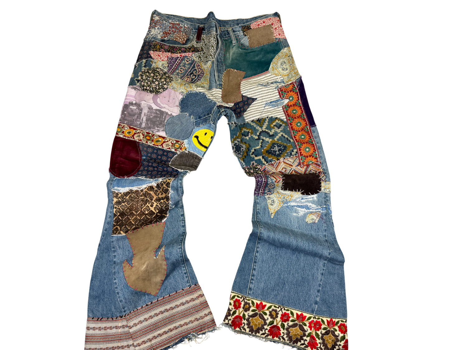 Kapital Flared Patchwork Denim