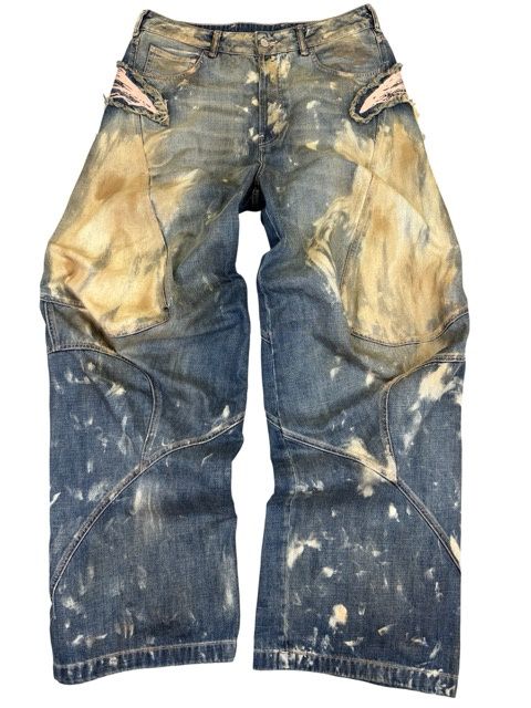 Acne Studios Wide Leg Applique Patch Jeans