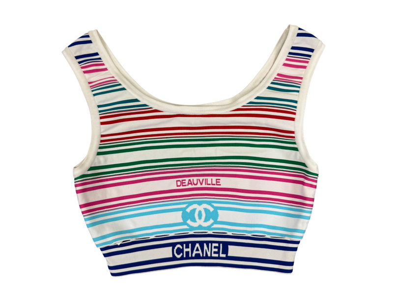 Chanel 2019 Striped Crop Top