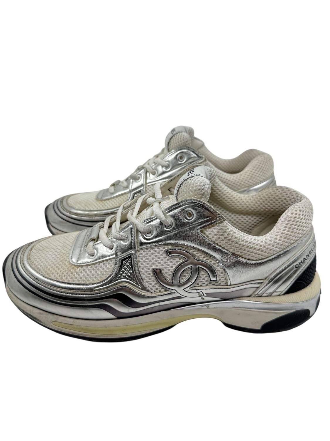 Chanel Silver Trainer