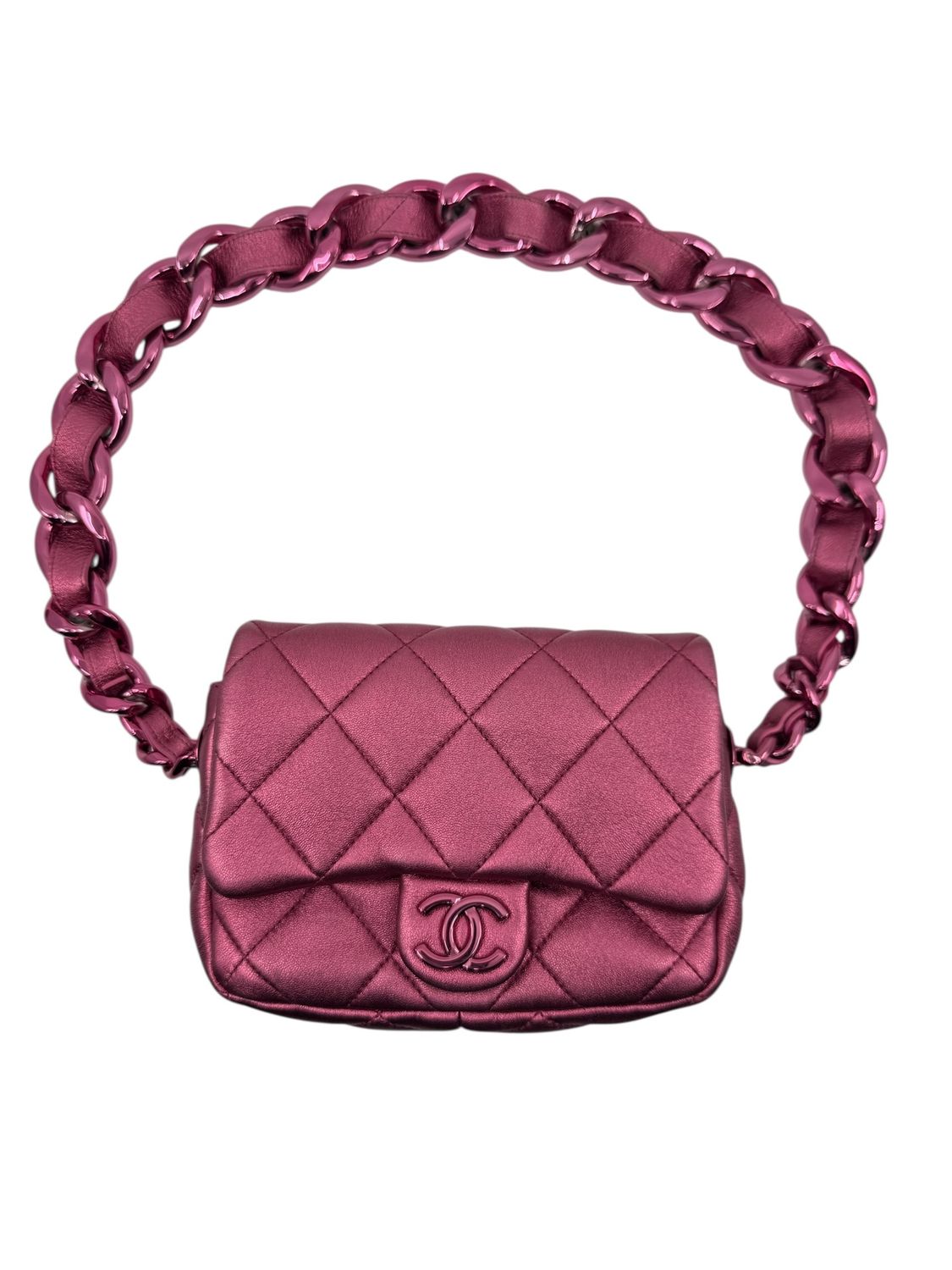 Chanel Mini Flap Metallic Pink Leather