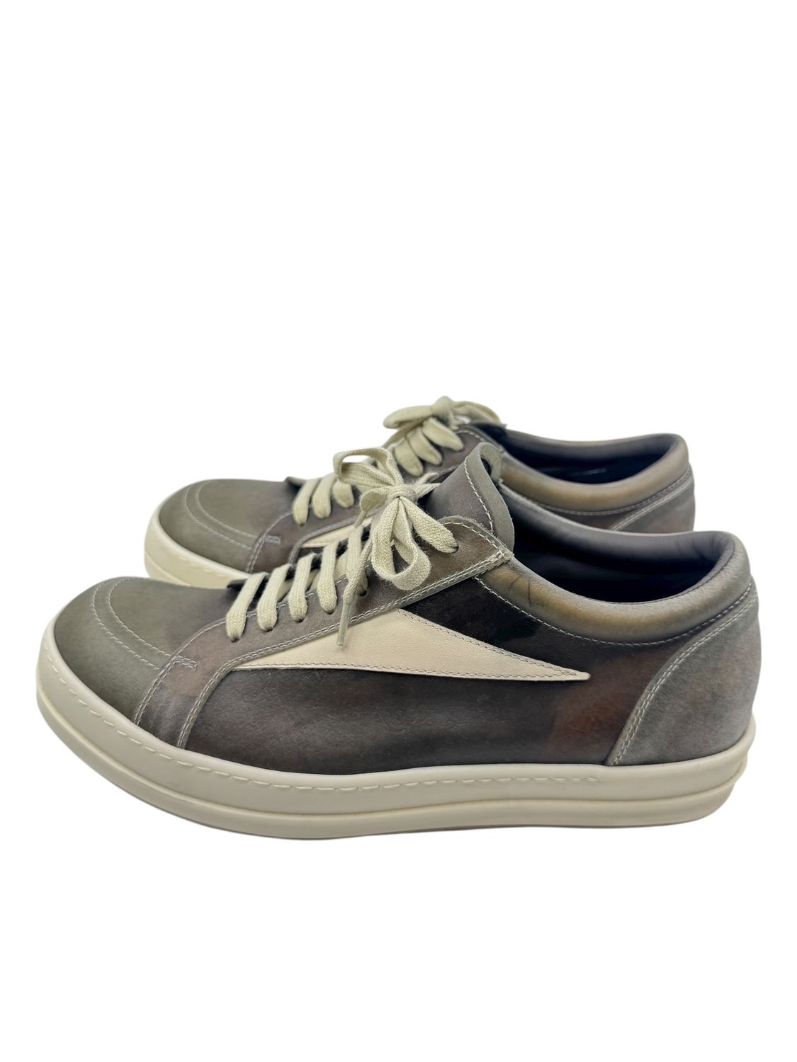 Rick Owens Clear Leather Vintage Sneakers
