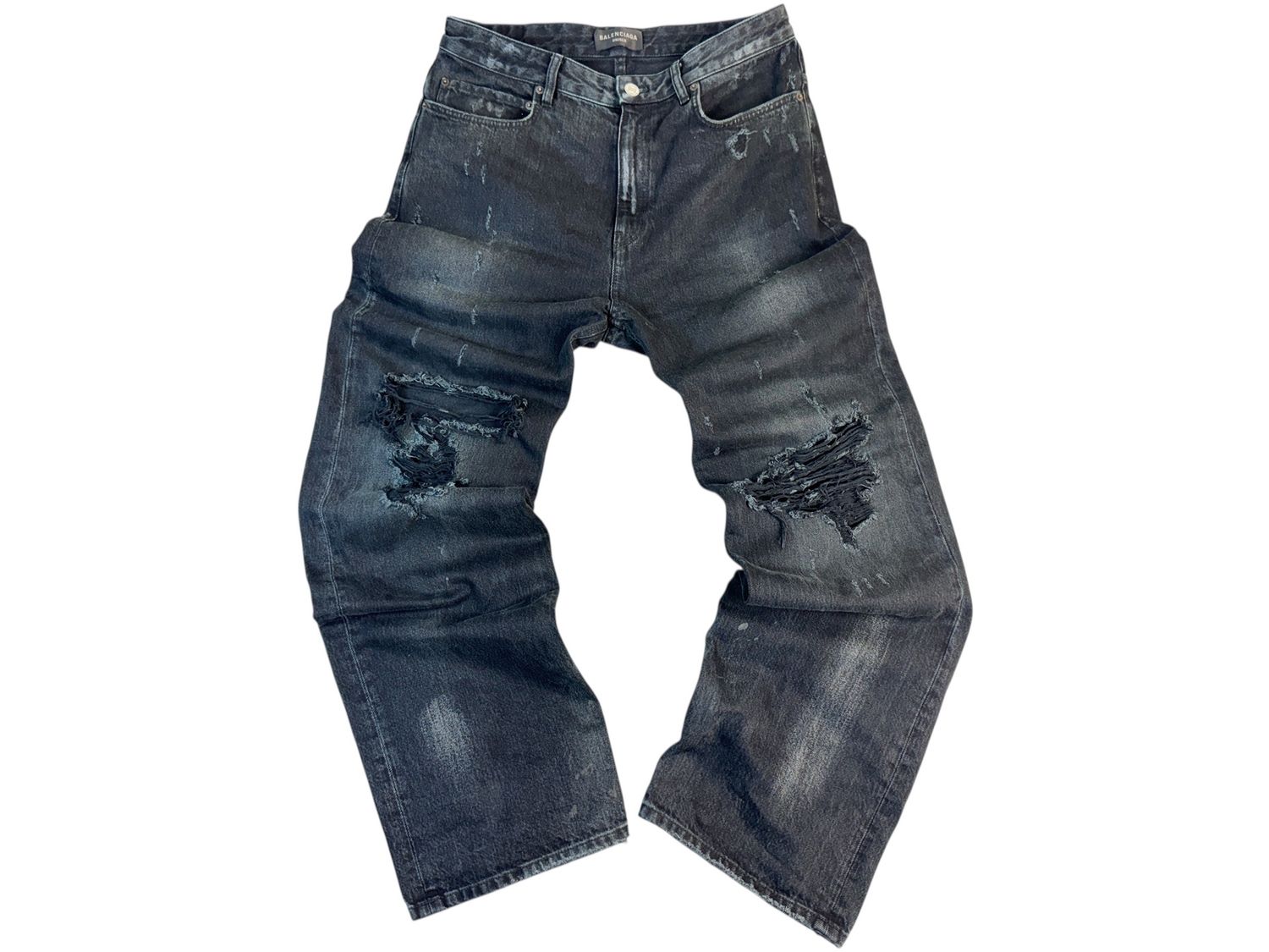 Balenciaga Distressed Loose Fit Jeans