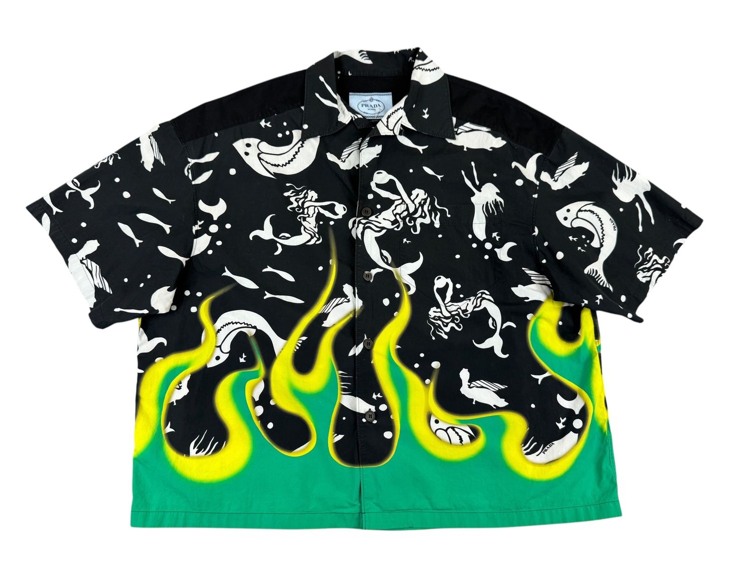 Prada Mermaid Flames Button Up Shirt