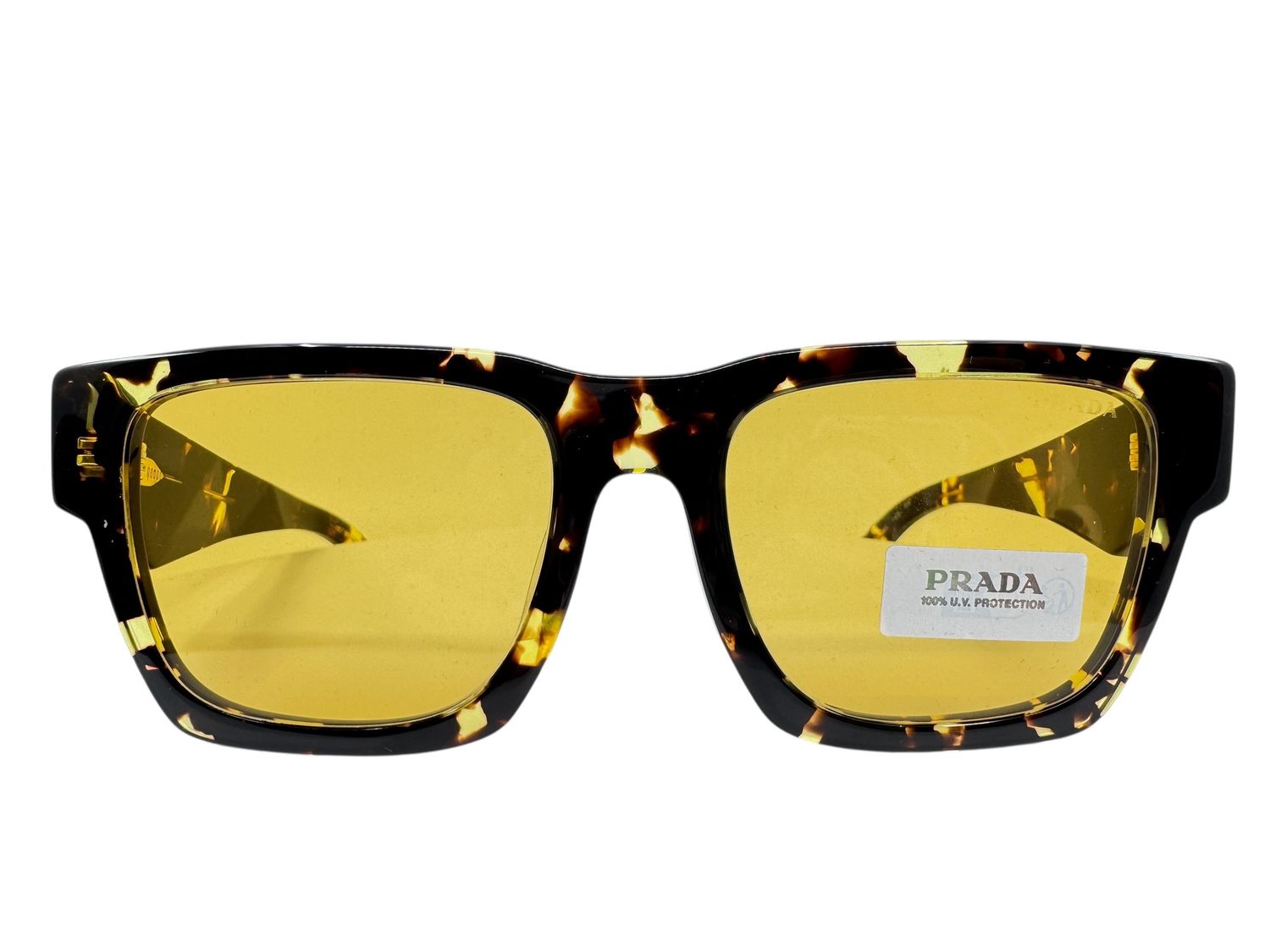 Prada Square Yellow Tortoise Sunglasses