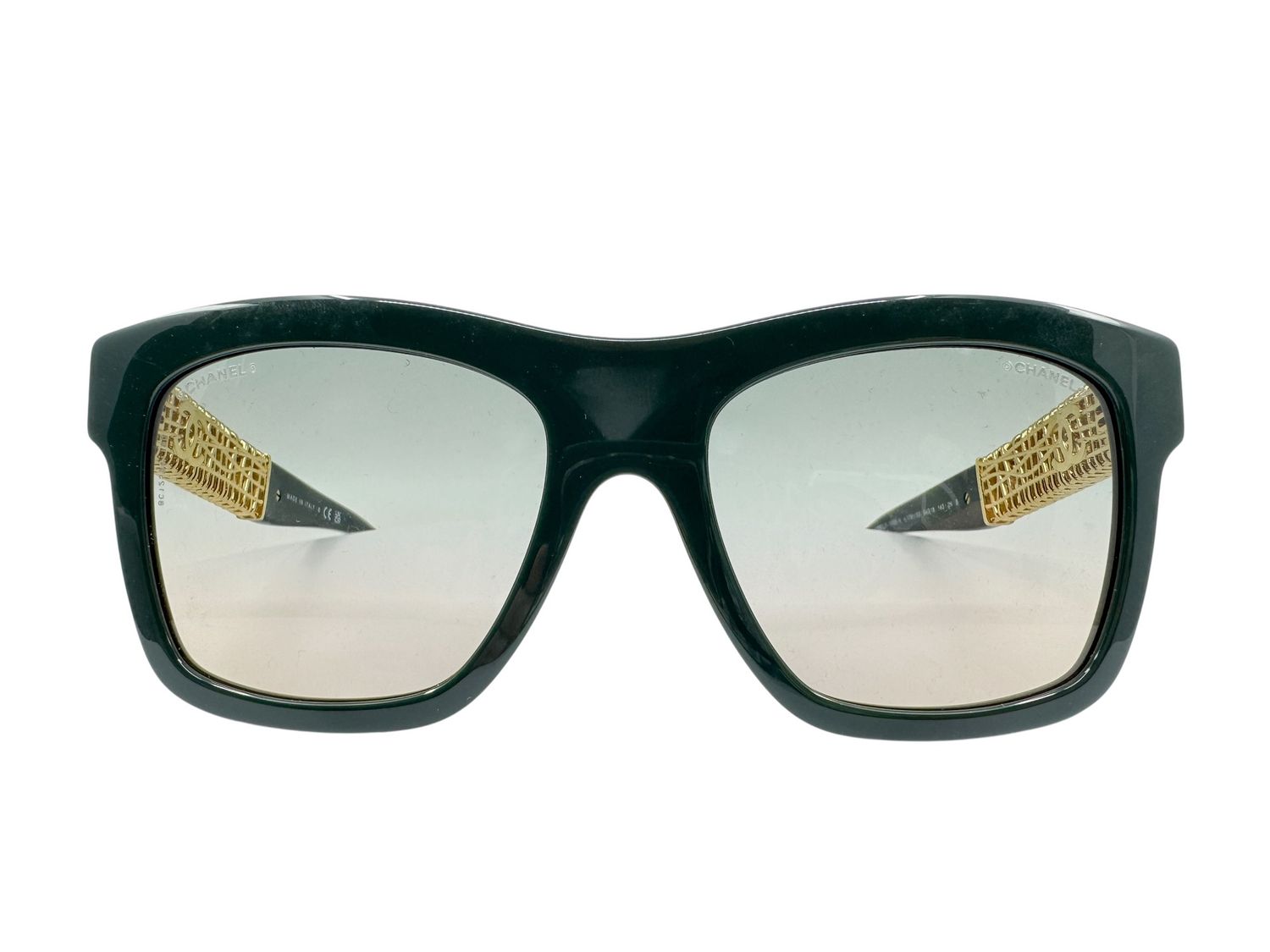 Chanel Square Gold Metal Sunglasses