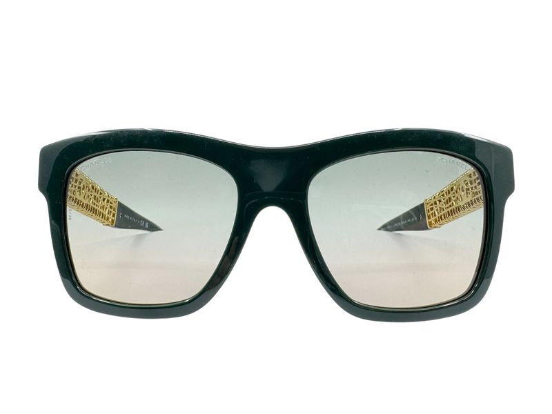 Chanel Square Gold Metal Sunglasses