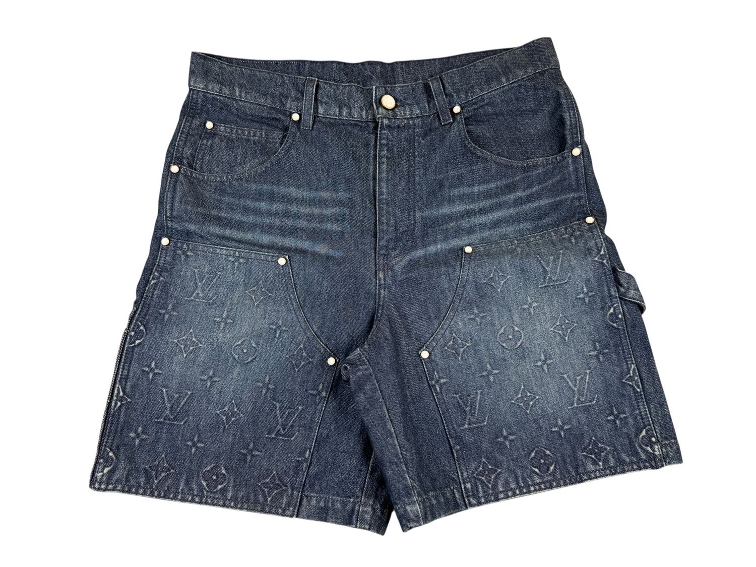 Louis Vuitton Denim Monogram Carpenter Shorts