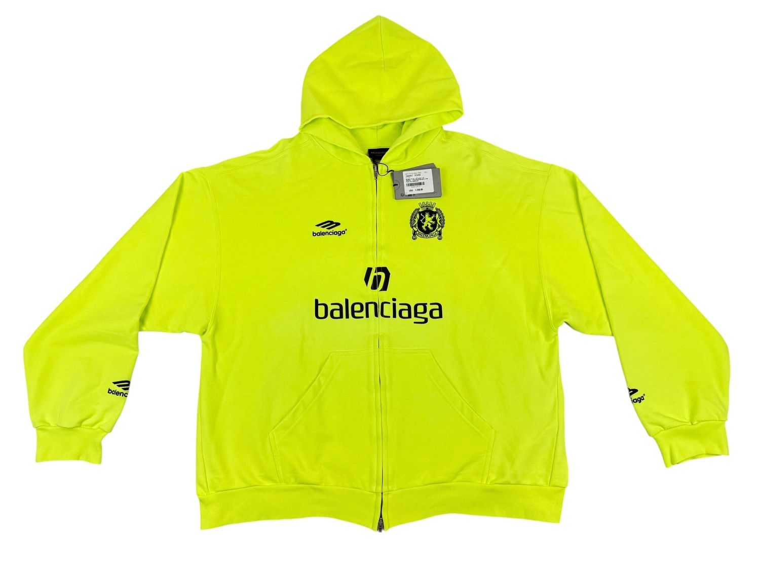 Balenciaga Soccer Neon Zip Up Hoodie