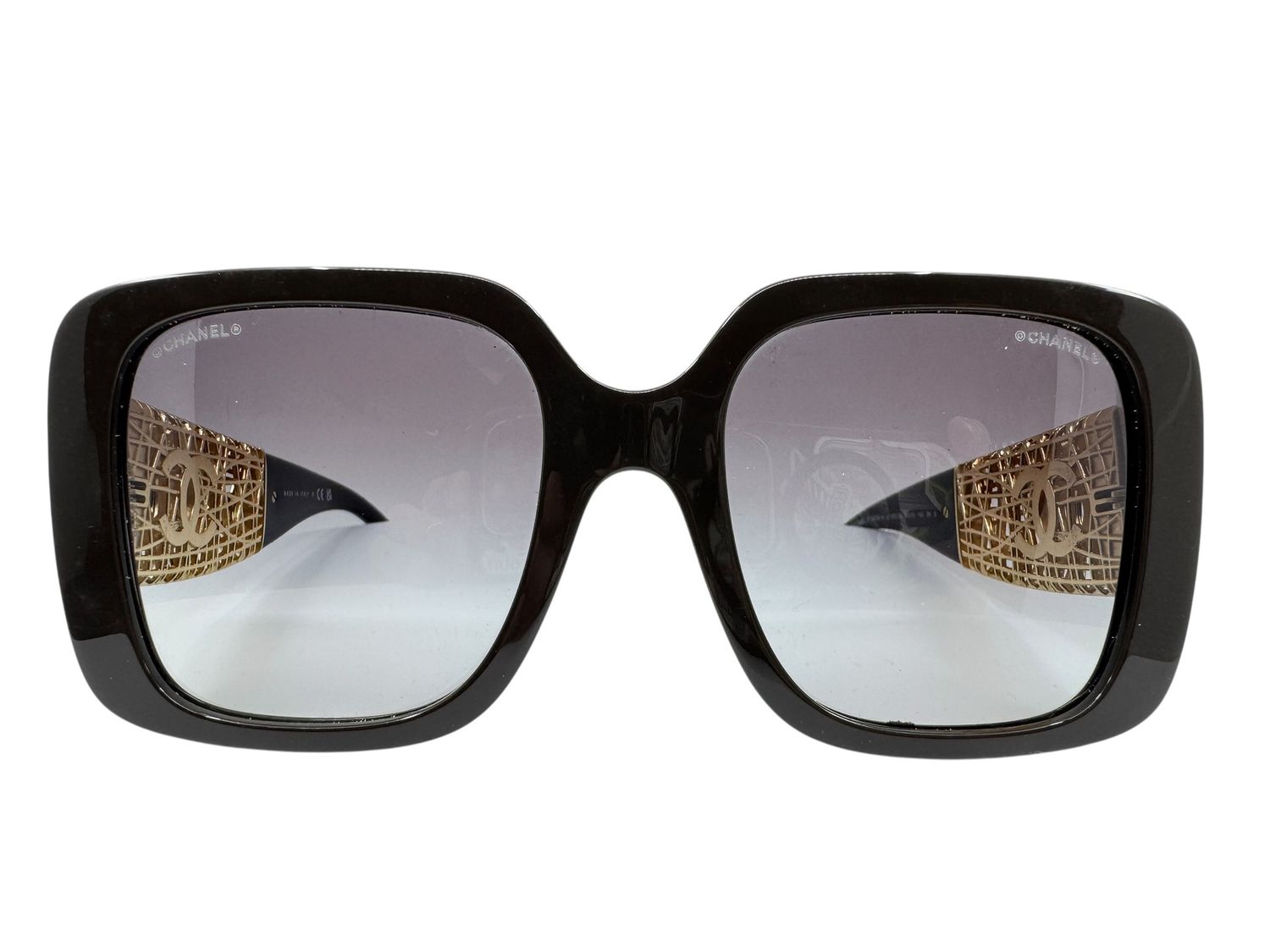 Chanel Big Square Gold Arm Sunglasses