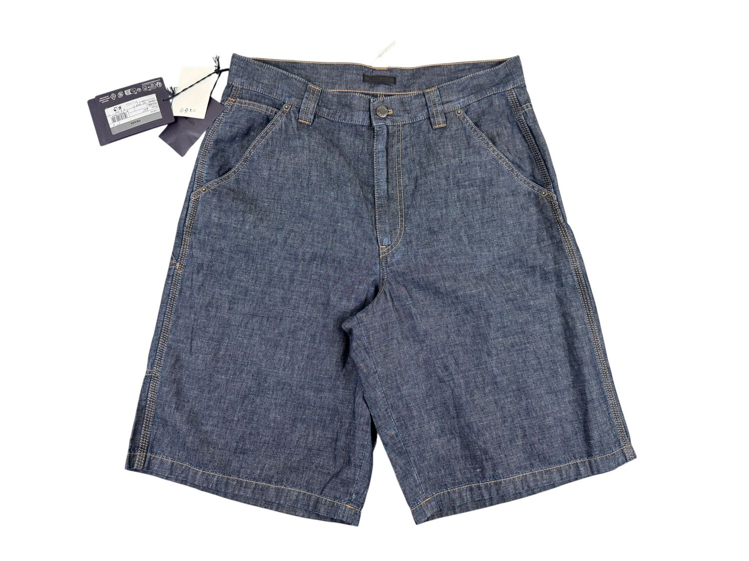 Prada Chambray Blouson Shorts
