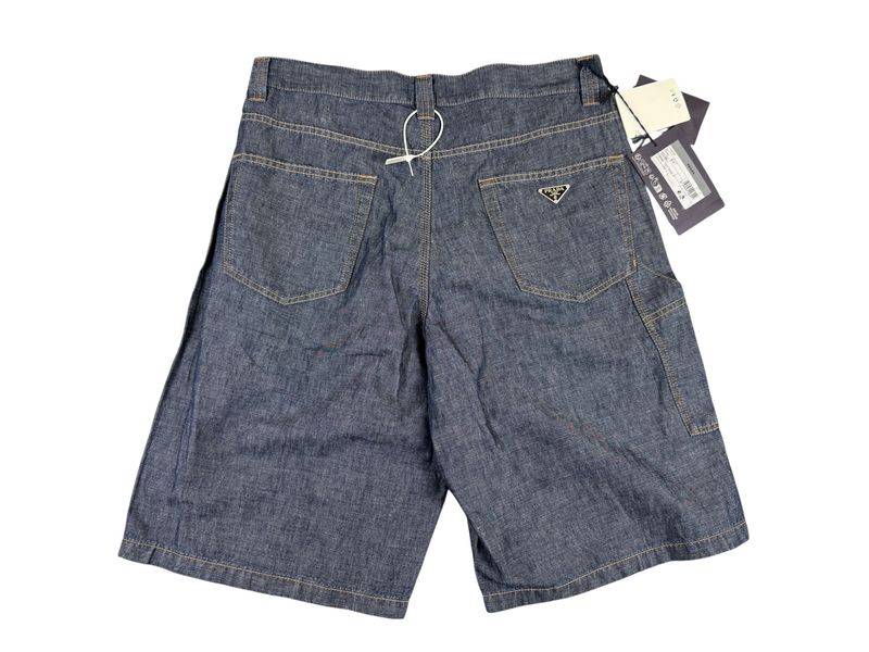 Prada Chambray Blouson Shorts