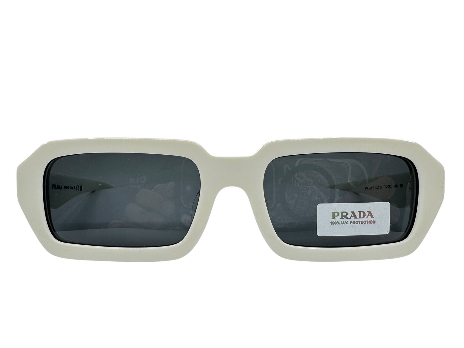 Prada Rectangle White Frame Sunglasses