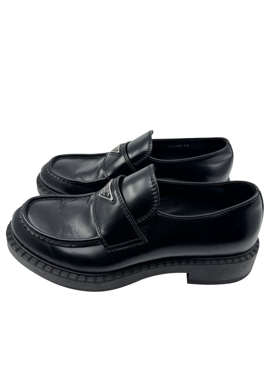 Prada Logo Slip On Loafers