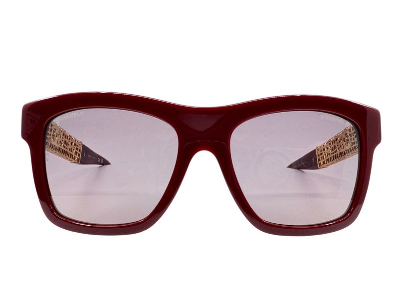 Chanel Square Gold Arm Metal Sunglasses
