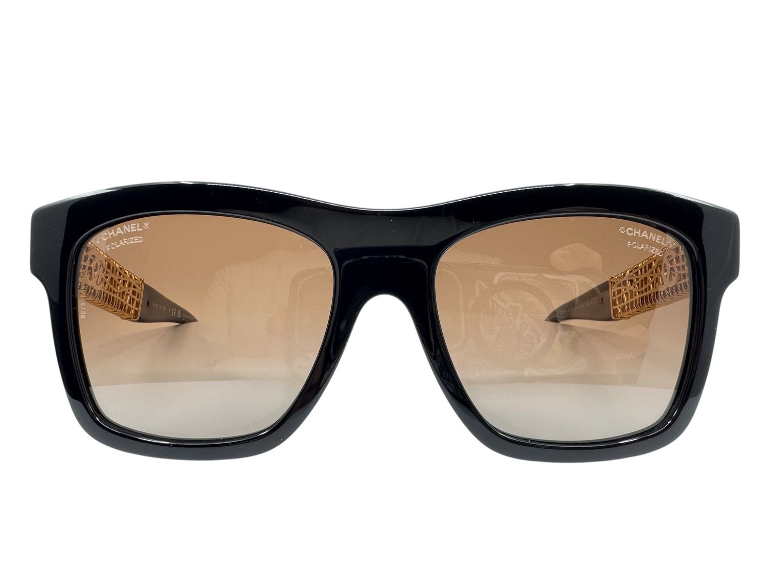 Chanel Square Gold Arm  Sunglasses