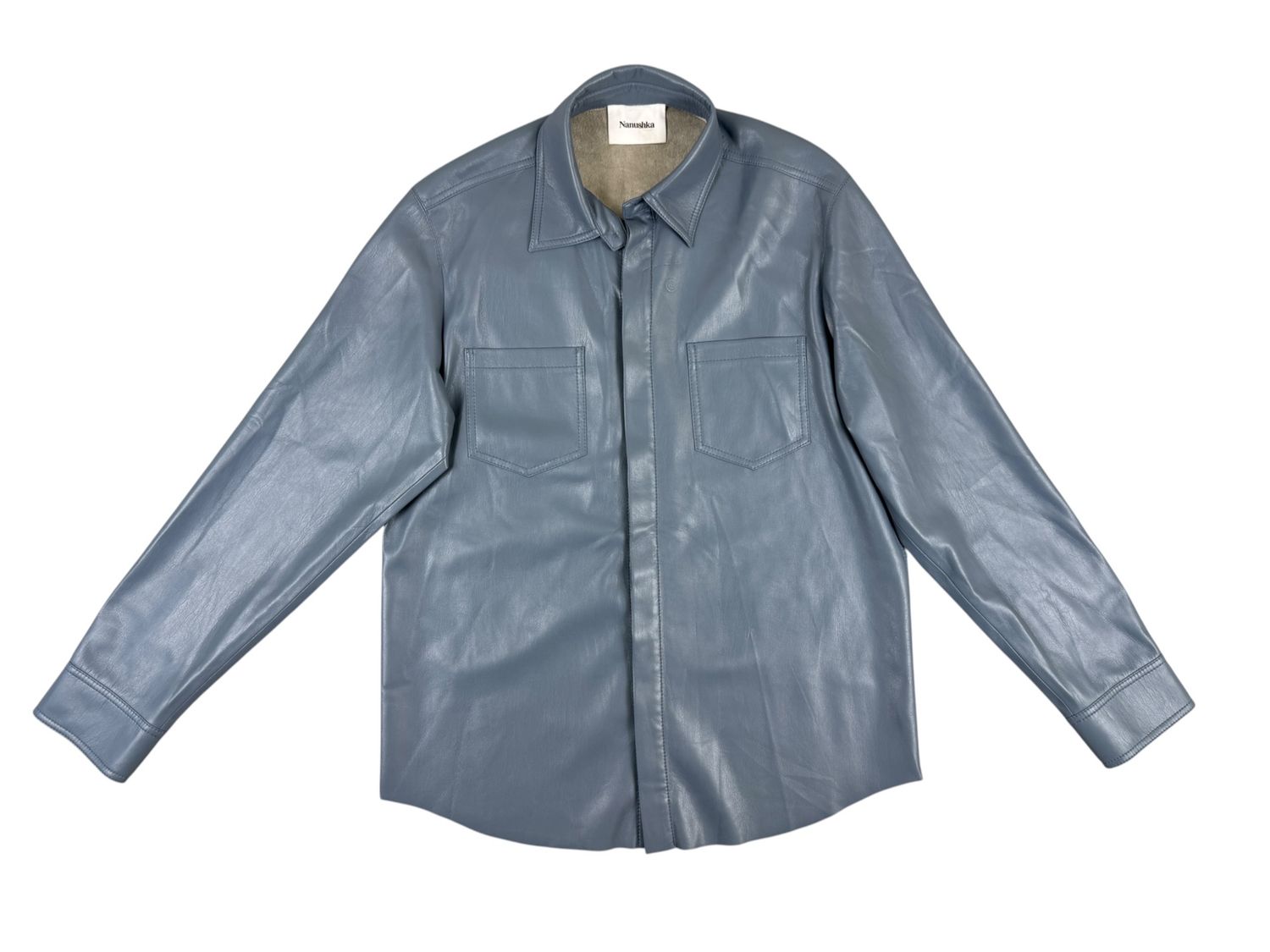 Nanushka Faux Leather Button Down Shirt