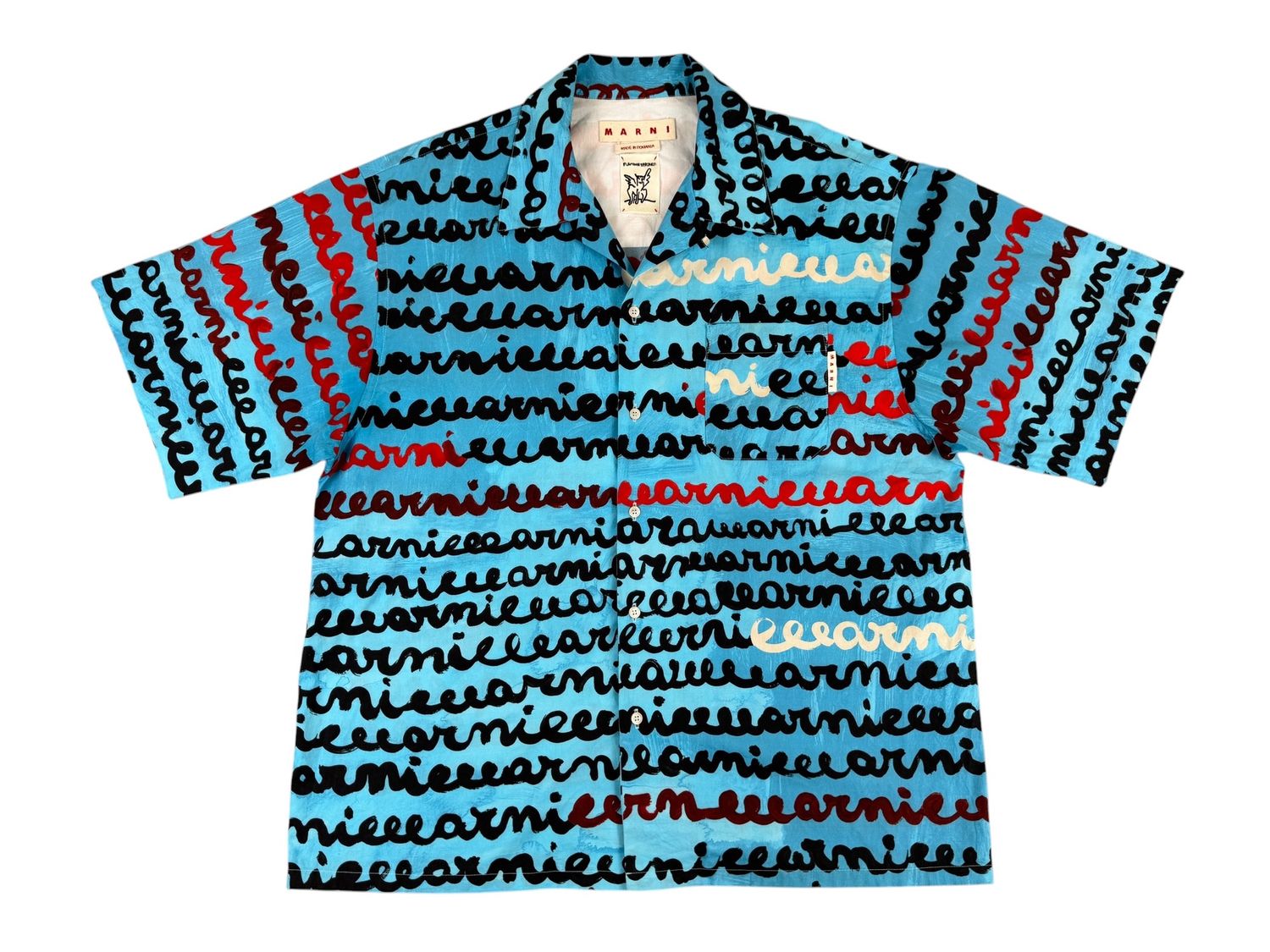 Marni Script Print Button Up Shirt