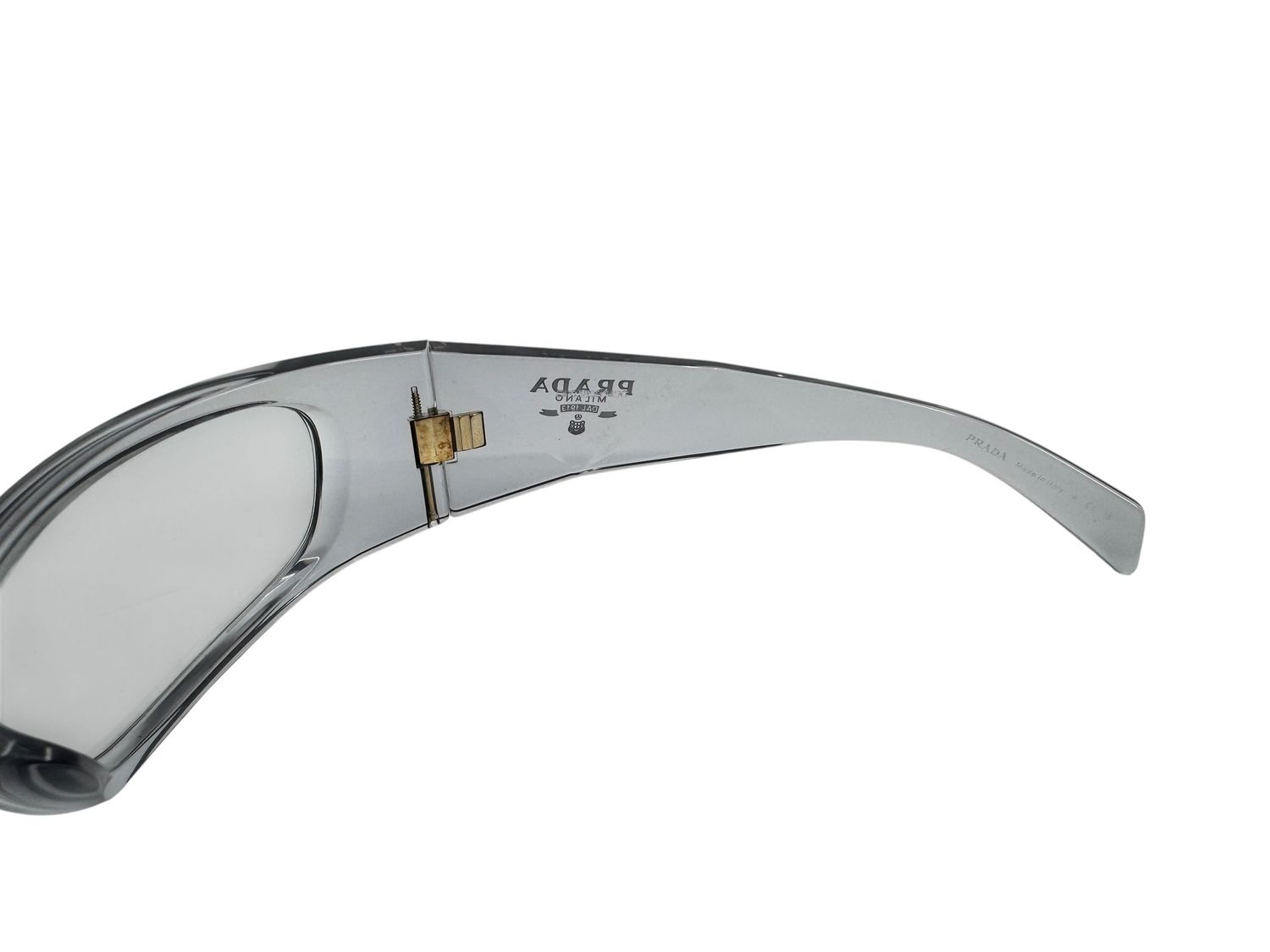 Prada Transparent Grey Wide Lens Sunglasses
