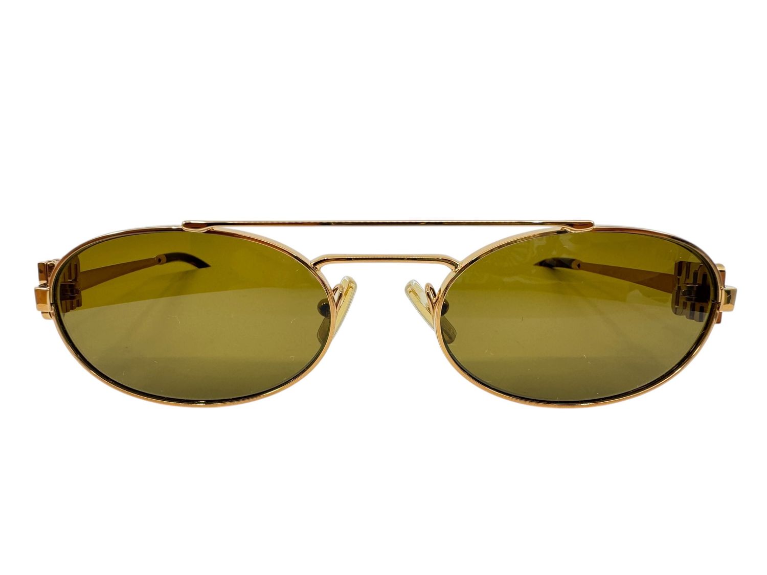 Miu Miu Oval Gold Sunglasses