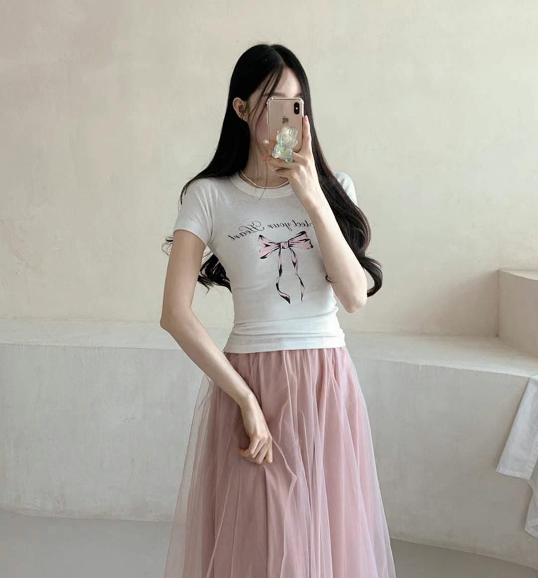 蝴蝶結短版修身上衣