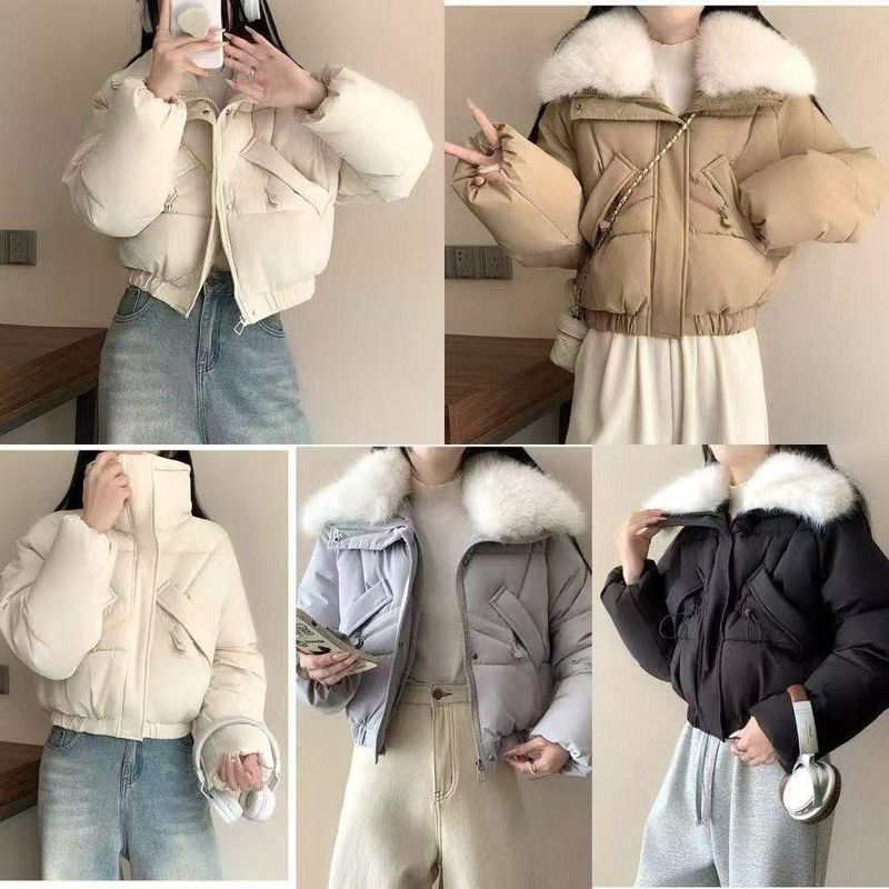 大翻領水貂毛麵包外套