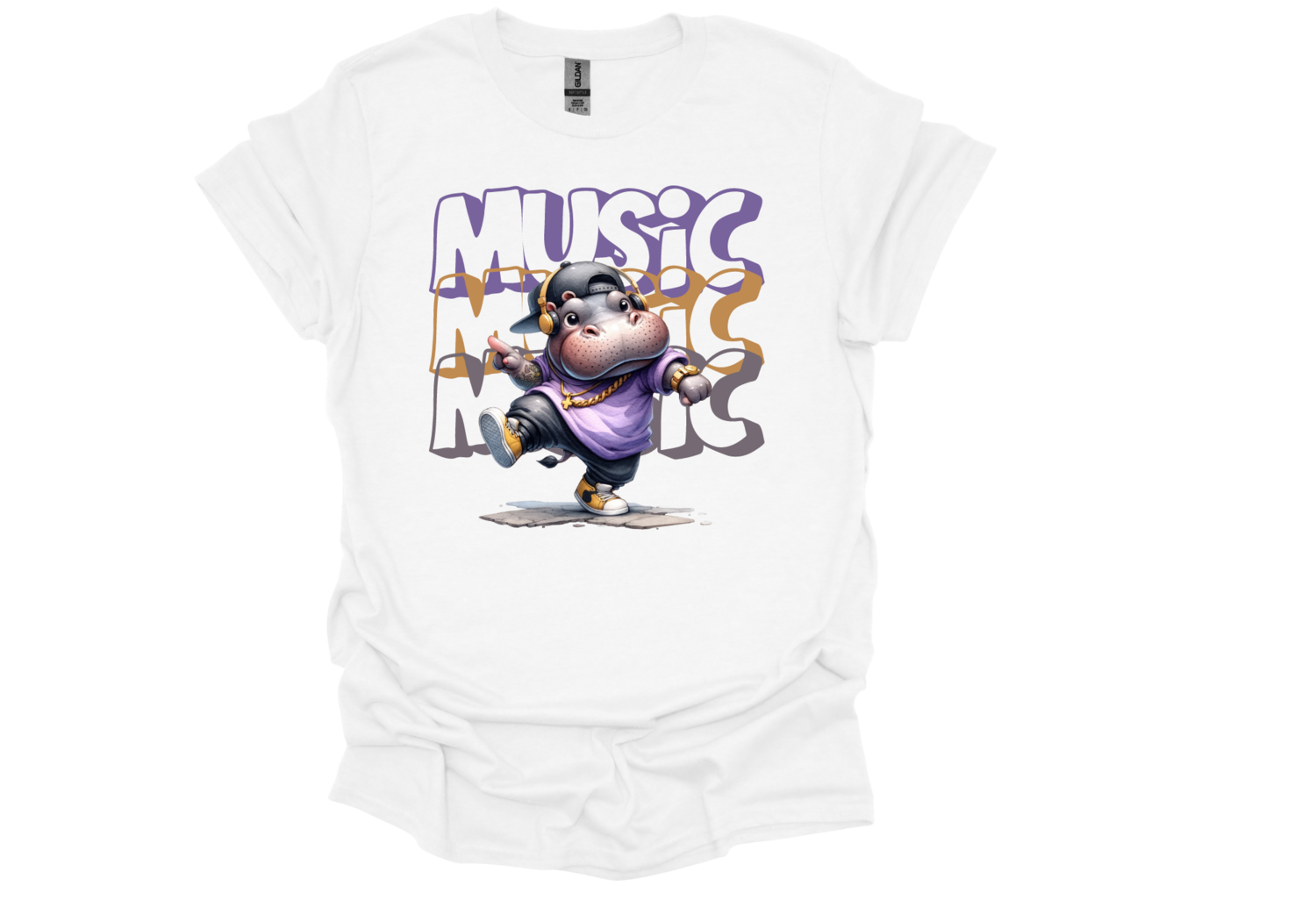 Hip Hop Hippo Music T-shirt/Unisex/Everyday Tee/Sublimation
