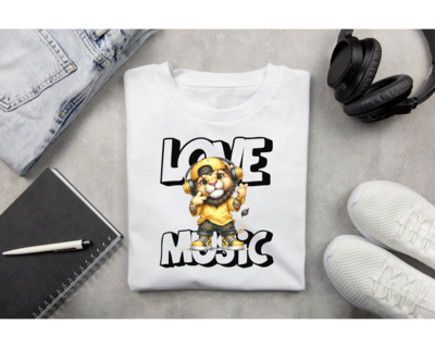 Love Music Hip Hop Lion T-shirt/Unisex/Everyday Tee/Sublimation