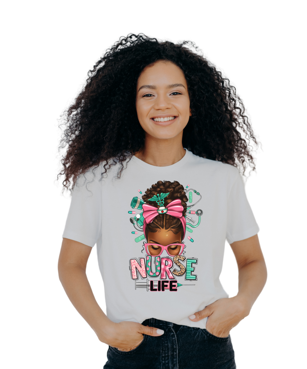 Nurse Life Messy Bun T-shirt, Best Mother&#39;s Day Gift Sublimation