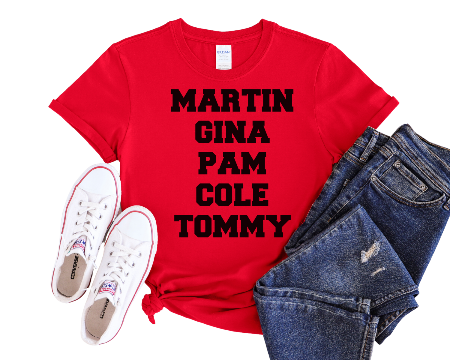 Martin, Gina, Pam, Cole, Tommy Martin Show Old School, Retro TV Sitcom T-Shirt