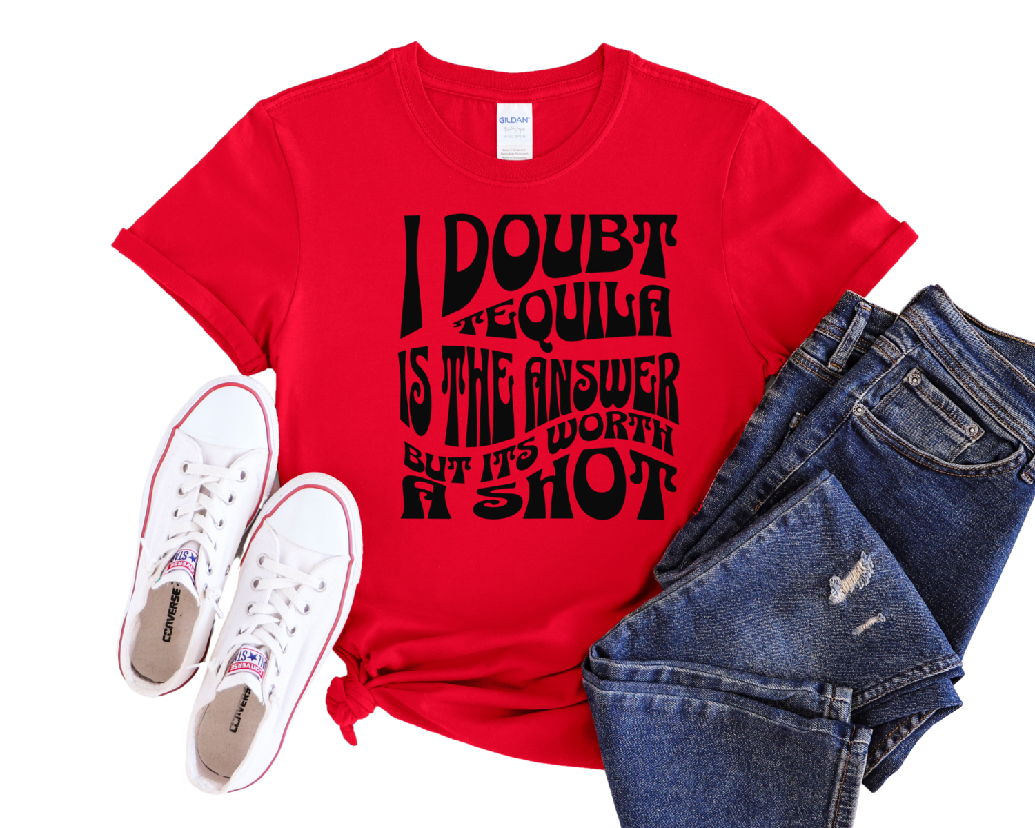 I Doubt Tequila Is the Answer but It&#39;s Worth a Shot Funny Tee