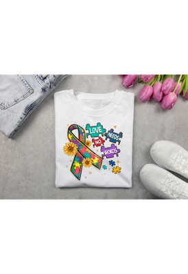 Love Needs No Words/Autism Awareness T-shirt/Unisex/Everyday Tee/Sublimation