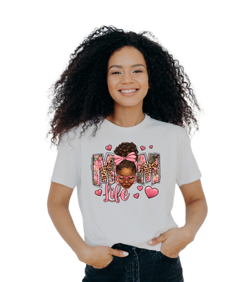 Mom Life Messy Bun T-shirt, Sublimation