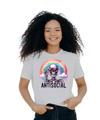 Antisocial Skeleton T-shirt, Sublimation