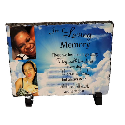 Custom Slate Rock Photo Plaque Frame with Display Stand
