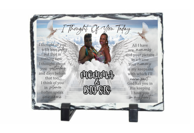 Custom Slate Rock Photo Plaque Frame with Display Stand