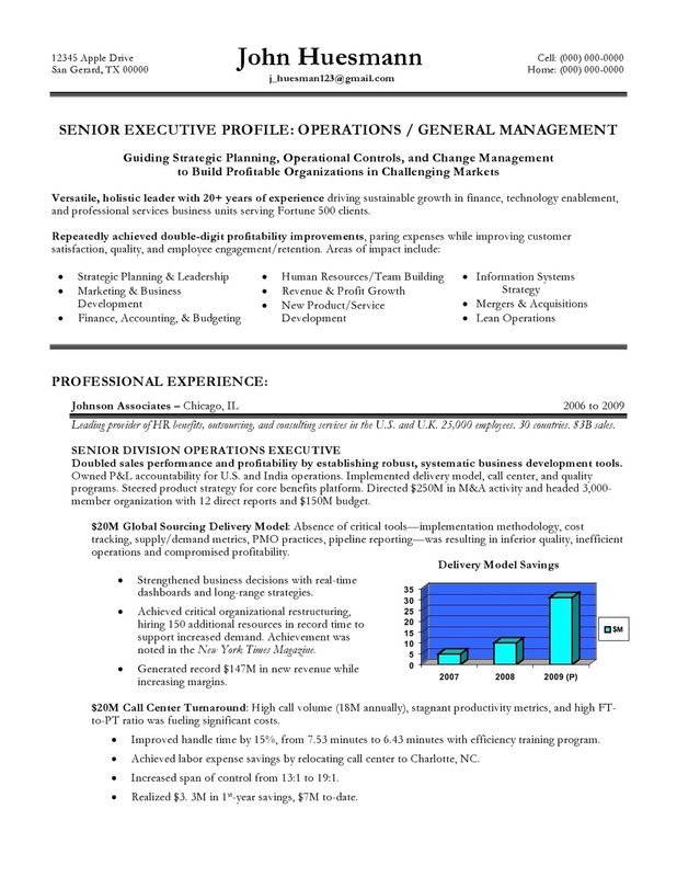 EXPERIENCED/EXECUTIVE LEVEL RESUME (from scratch)