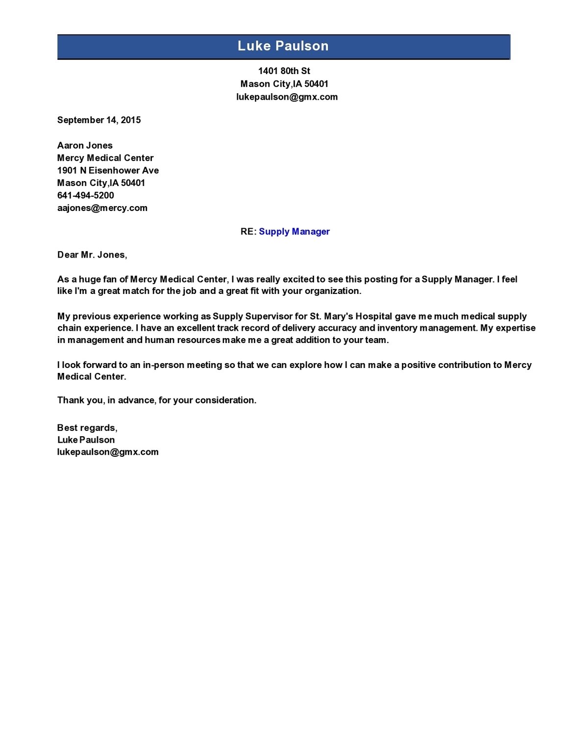 WRITE A COVER LETTER
