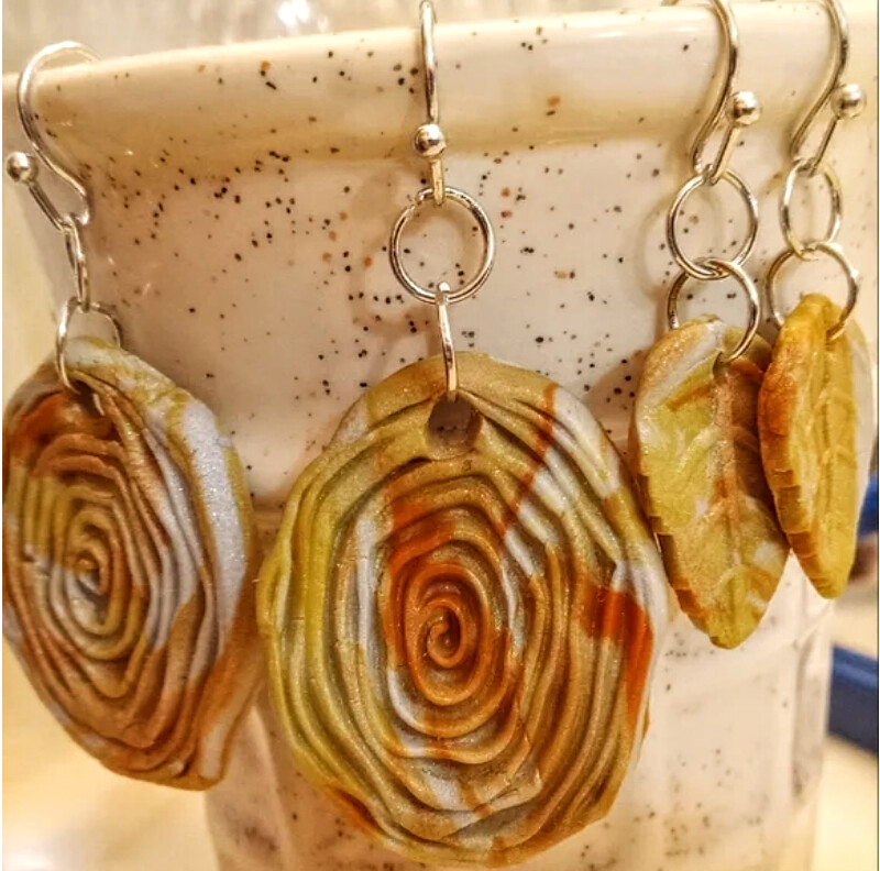 Marbled Autumn Dangle Duo