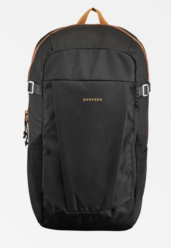 República Dominicana -  Decathlon Quechua Mochila de Senderismo y Naturaleza NH100 de 20 Litros, Unisex Negro | Correas ventiladas