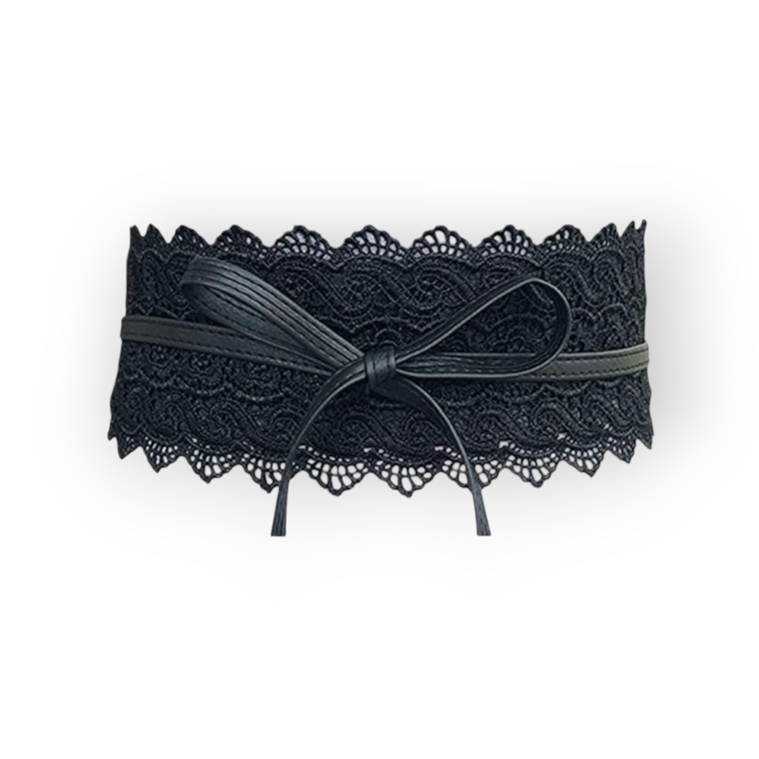 Ceinture en dentelle noire