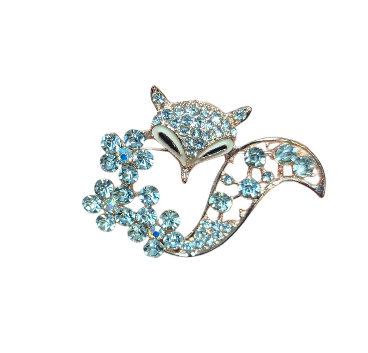 Broche dorée et argentée en acier inoxydable 