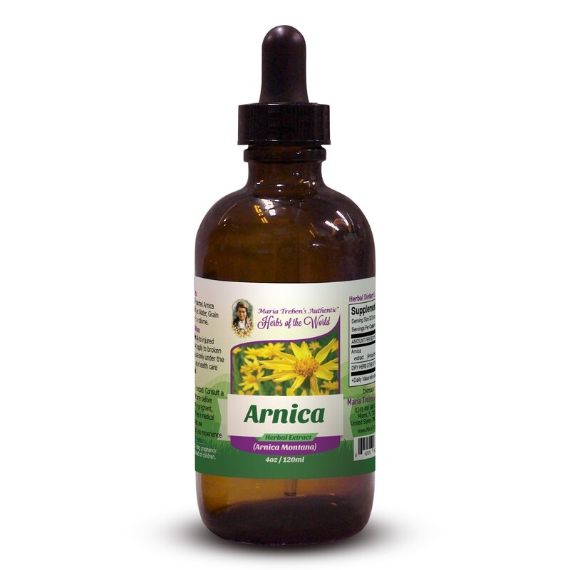 Arnica Flower (Arnica Montana) 4oz/118ml Herbal Extract / Tincture - Maria Treben's Authentic™ Herbs of the World
