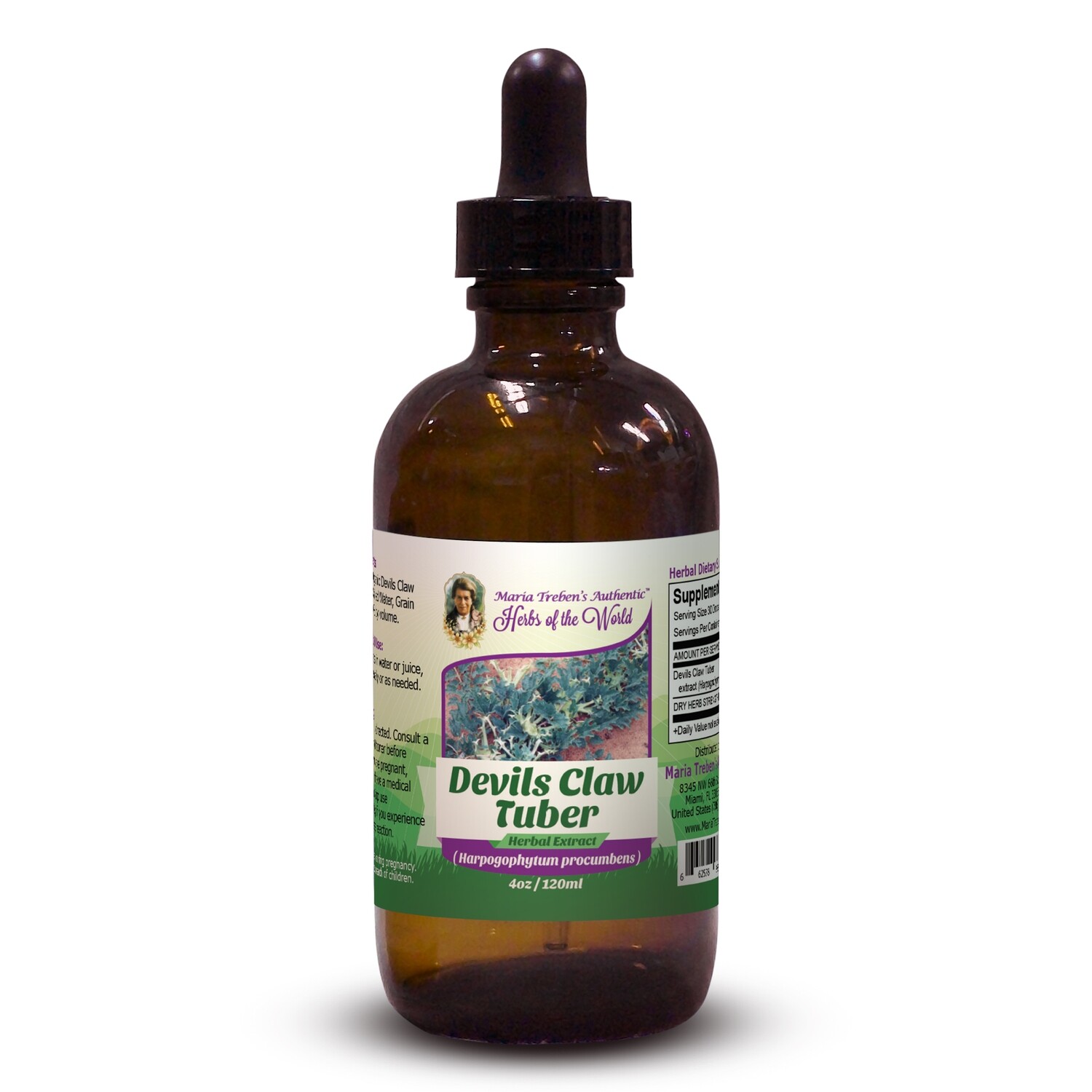 Devil's Claw Tuber (Harpagophytum procumbens) 4oz/118ml Herbal Extract / Tincture - Maria Treben's Authentic™ Herbs of the World Devil's Claw Tuber (Harpagophytum procumbens) 4oz/118ml Herbal Extract / Tincture - Maria Treben's Authentic™ Herbs of the World