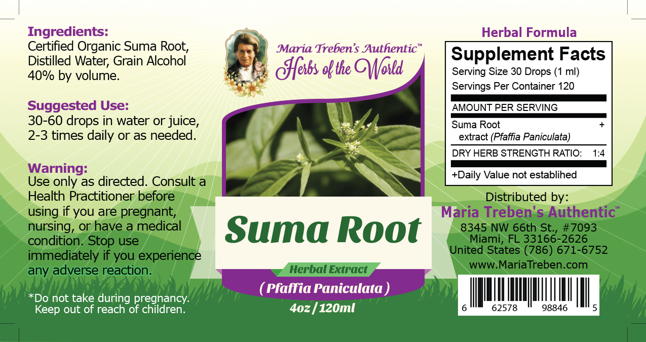 Suma Root (Pfaffia Paniculata) 4oz/118ml Herbal Extract / Tincture - Maria Treben&#039;s Authentic™ Herbs of the World