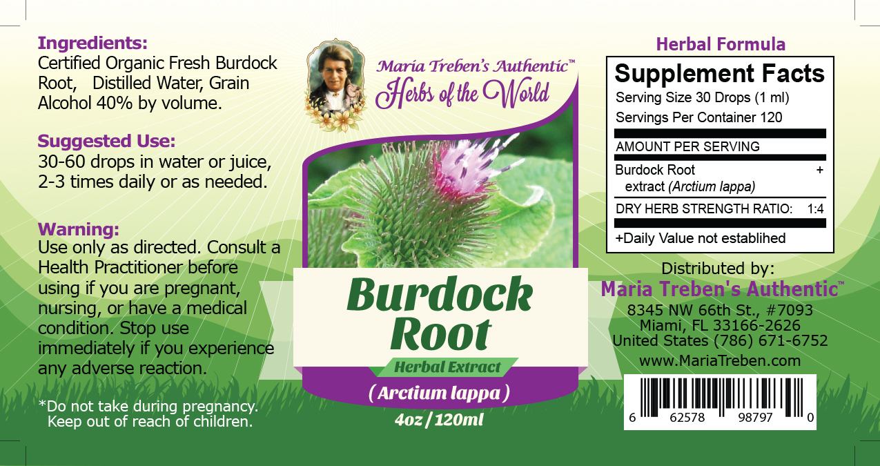 Burdock Root (Cimicifuga racemosa) 4oz/118ml Herbal Extract / Tincture - Maria Treben&#039;s Authentic™ Herbs of the World